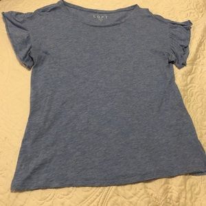 Loft light blue, flutter sleeve t-shirt